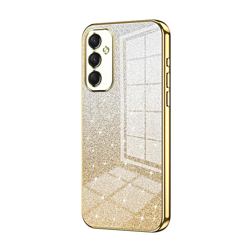 Samsung Galaxy A16 5G Gradient Glitter Powder Electroplated Phone Case - Gold